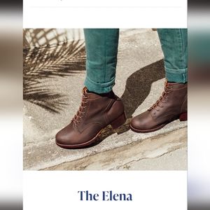 Adelante Elena Heeled Combat Boot in Black